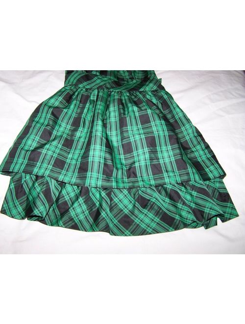 Girls' Chaps Dress; Size 10; Green/Black Plaid; Excellent Condition