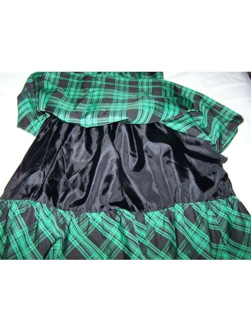 Girls' Chaps Dress; Size 10; Green/Black Plaid; Excellent Condition