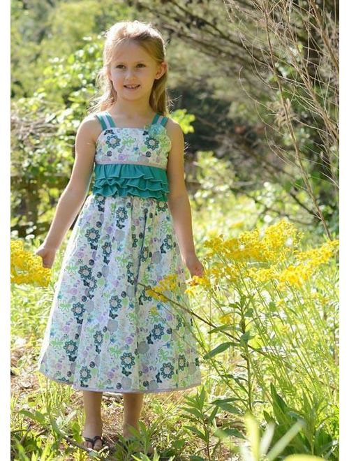Beautiful Girls Party Dress Ruffles Twirly Skirt Peticoat Summer Floral 17733