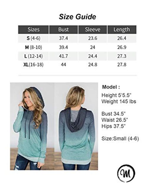 Minipeach Women's Long Sleeve Tops, Tie Dye Sweatshirt, Zip Up Hoodie Oversized-Sweatshirts Pullover
