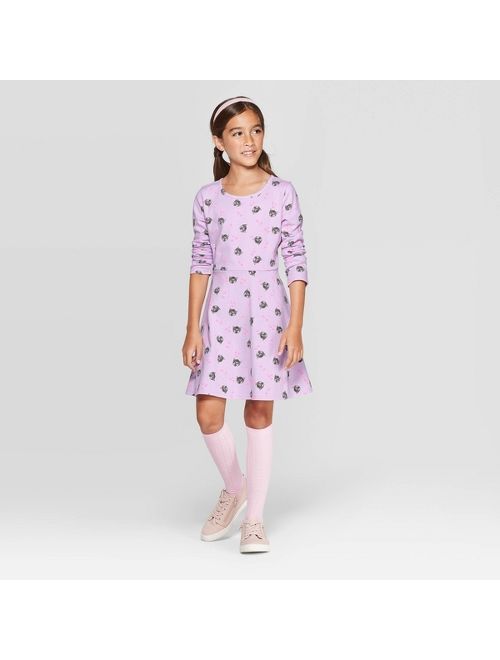 Girls' Cat Knit Long Sleeve Dress - Cat & Jack&#153; Purple