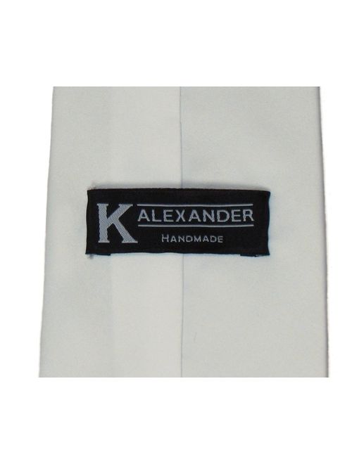K Alexander Men's Solid WHITE Tie
