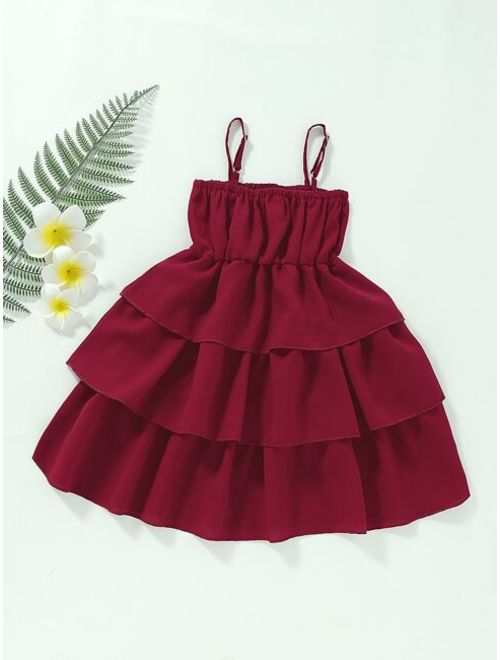 Shein Toddler Girls Tiered Layer Slip Dress