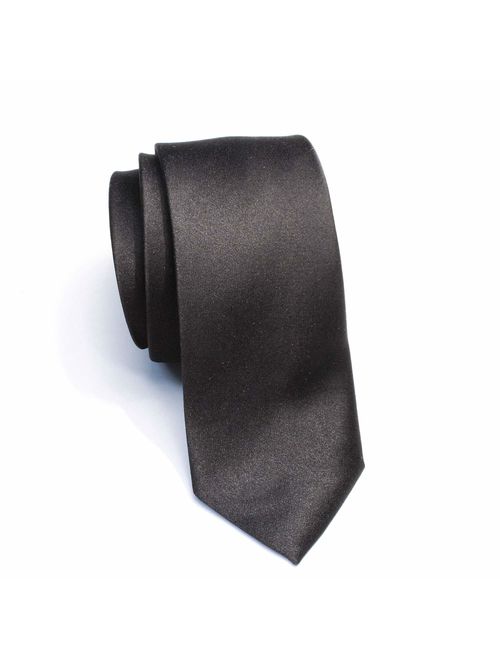 Shein New Skinny Solid Black 2 Inch Necktie Tie