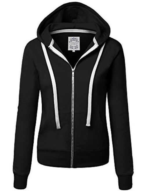 Buy Made By Johnny Women's Active Casual Zip-up Hoodie Jacket Long ...