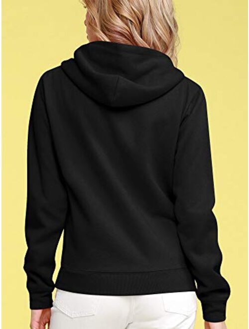 Made By Johnny Women's Active Casual Zip-up Hoodie Jacket Long Sleeve Comfortable Lightweight Sweatshirt
