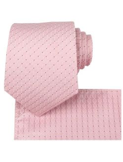 KissTies Ties for Men Solid Color Necktie Checkered Pattern + Gift Box