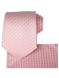 KissTies Ties for Men Solid Color Necktie Checkered Pattern + Gift Box