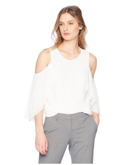 Women's Cold Shoulder with Ruffle Sleeve