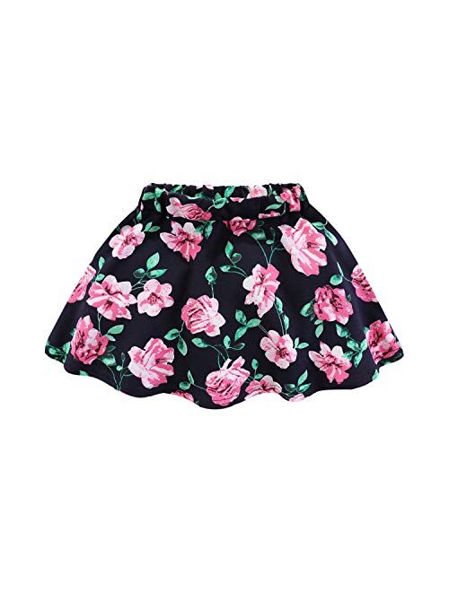 Mud Kingdom Girls Outfits Summer Holiday Floral Tank Top and Skirt Set Chiffon