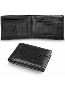 Slim Wallets for Men with RFID Blocking & Minimalist Mens Front Pocket Wallet Leather