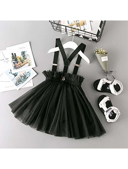 Zcaynger Little Girls Tulle Tutu Skirt & Printed Tank/Baby Girls Strap Skirt Sets