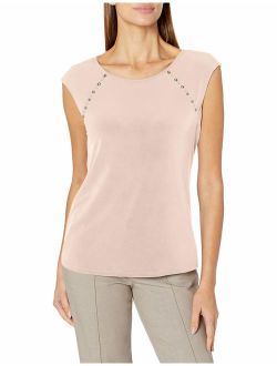 Women's Sleeveless Top with Pearl Detail