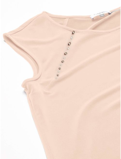 Calvin Klein Women's Sleeveless Top with Pearl Detail