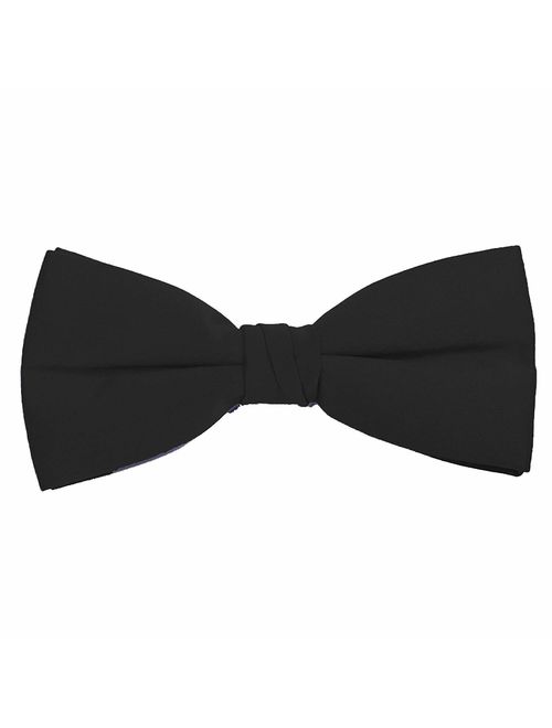 Formal Black Satin Banded Men's Bow Tie