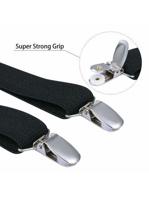 Buyless Fashion Suspenders for Kids and Baby Adjustable Elastic Solid Color 1 inch