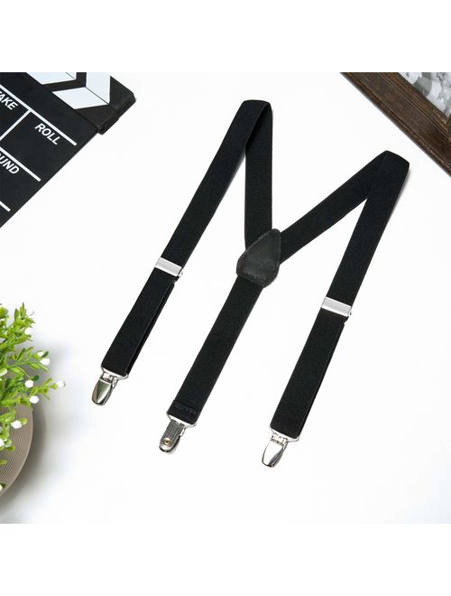 Buyless Fashion Suspenders for Kids and Baby Adjustable Elastic Solid Color 1 inch