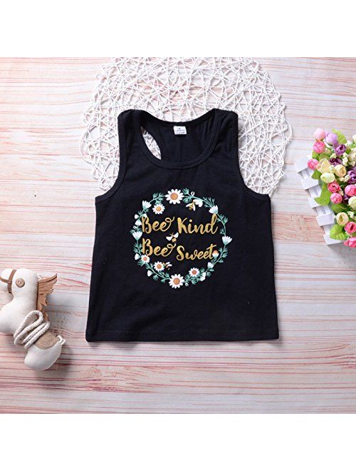 Baby Girl Summer Flower Sleveless T-Shirt Dress 2Pcs/Set Fashion Toddler Kids Top+Floral Denim Shorts Outfits