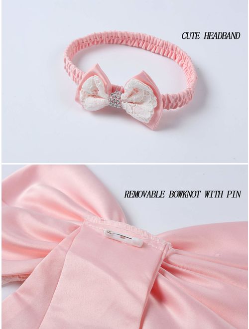 LZH Baby Dress, Bowknot Flower Dresses Lace Pageant Party Wedding Flower Girl Tutu Gown