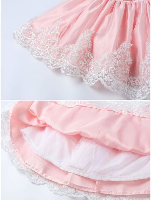 LZH Baby Dress, Bowknot Flower Dresses Lace Pageant Party Wedding Flower Girl Tutu Gown