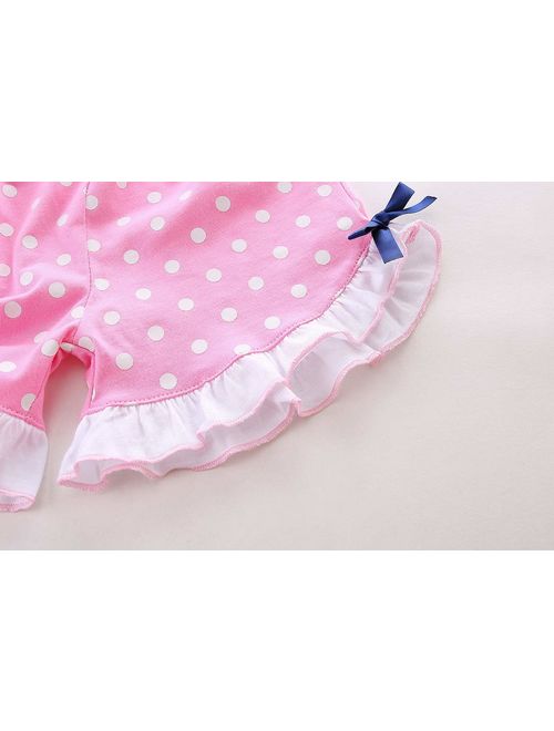 Mud Kingdom Girls Clothes Sets Holiday Polka Dot Sun-Top and Shorts