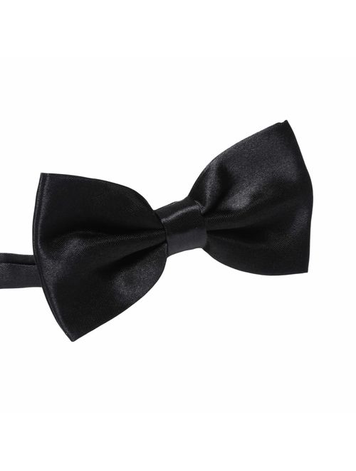 AWAYTR Men's Pre Tied Bow Ties for Wedding Party Fancy Plain Adjustable Bowties Necktie