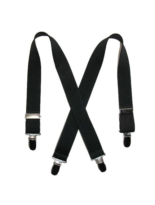 CTM Infants' Elastic Clip-End 1 Inch Solid Suspenders