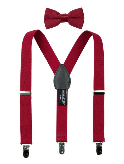 Spring Notion Boys' Suspenders and Solid Color Bowtie Set
