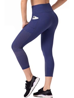 RAYPOSE Women's Workout Running Capris Leggings Pocket Tummy Control High Waist Yoga Pants