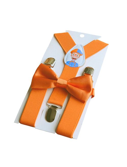 Blippi Kids Orange Suspenders and Bow Tie for, Orange, Size Toddler/Child