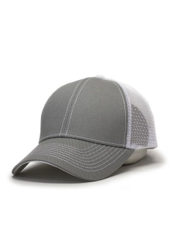 Vintage Year Plain Two Tone Cotton Twill Mesh Adjustable Trucker Baseball Cap