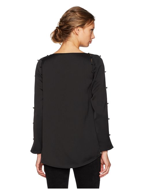 Calvin Klein Women's Slit Sleeve Blouse with Buttons