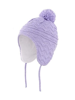 Connectyle Toddler Boys Girls Fleece Lined Knit Kids Hat with Earflap Winter Hat