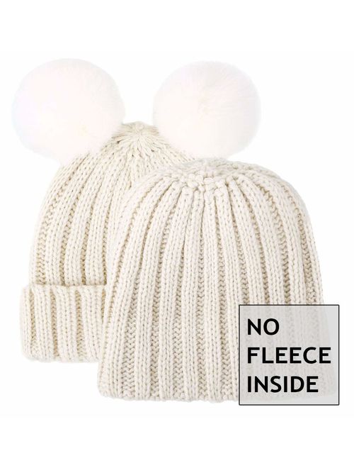 Simplicity Kids Girls Boys Winter Pompom Knit Ski Beanie Hat Cap