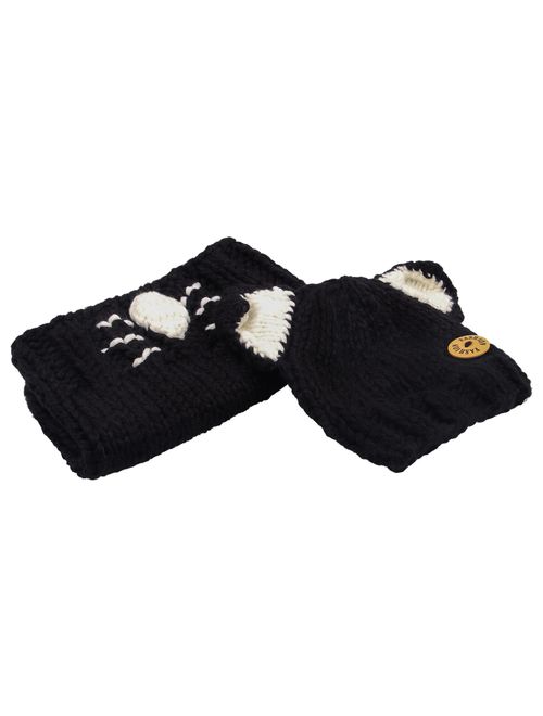 Sumolux Winter Kids Warm Fox Animal Hats Knitted Coif Hood Scarf Beanies for Autumn Winter