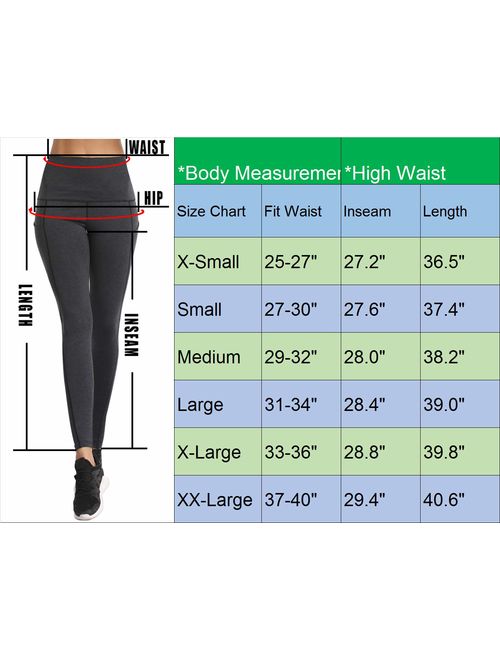 Neleus Women's Yoga Pant Running Workout Leggings with Pocket Tummy Control High Waist