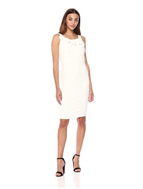 Calvin Klein Women's Sleeveless Sheath with Flounce Dress