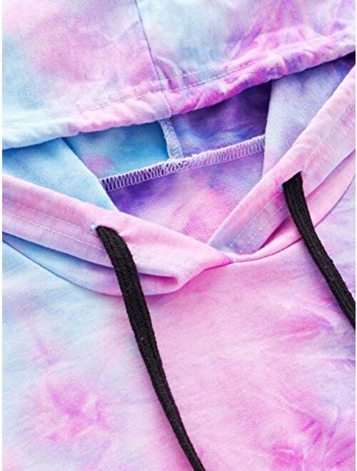 MAKEMECHIC Women's Long Sleeve Casual Printed Sweatshirt Crop Top Hoodies