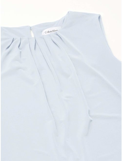 Calvin Klein Women's Solid Pleat Neck Sleeveless Cami