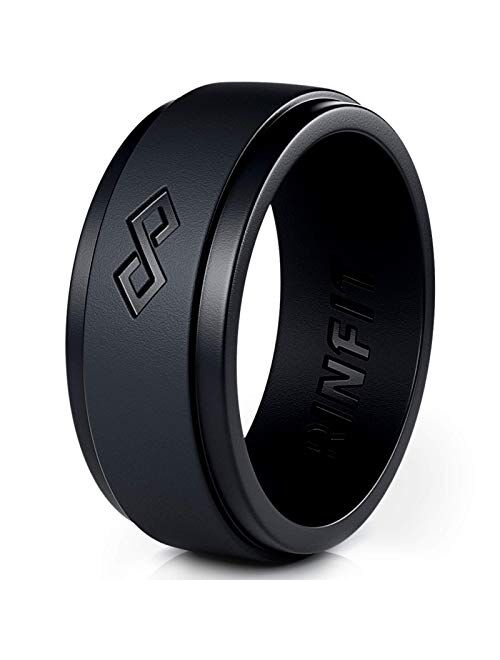 soft & comfortable 2 Rings Pack Band by Rinfit Men's Silicone Wedding Ring 