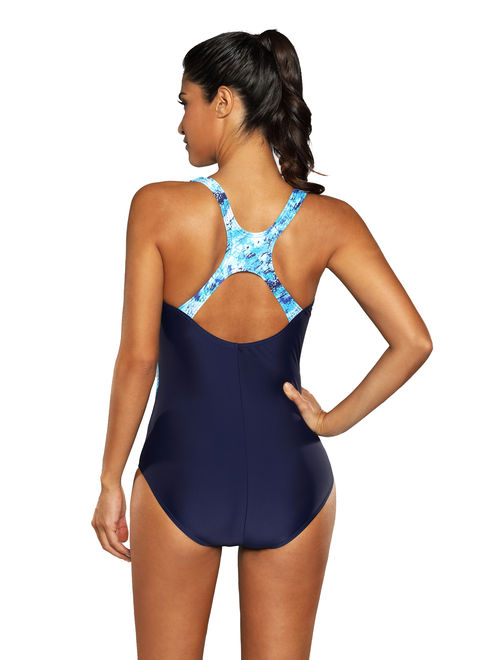Charmo Women's One-Piece Swimwear Sports Racerback Beachwear Athletic Monokini Bikini Bathing Suit