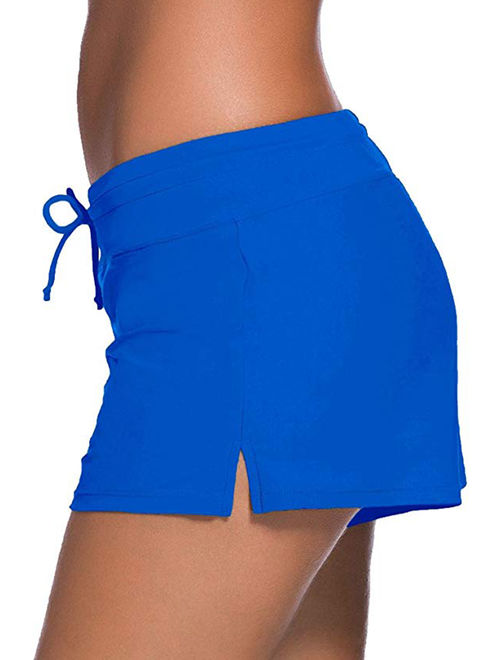 SAYFUT Women's Fashion Adjustable Waistband Swimsuit Bottom Boy Shorts Swimming Panty Bathing Suits Plus Size