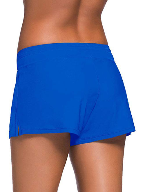 SAYFUT Women's Fashion Adjustable Waistband Swimsuit Bottom Boy Shorts Swimming Panty Bathing Suits Plus Size