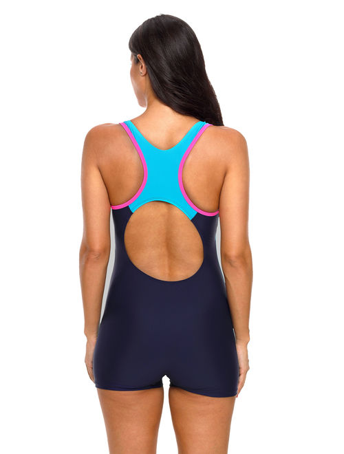 Charmo Swimsuits for Women One-Piece Bathing Suits Racerback Boyleg Sports Swimwear