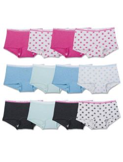 Assorted Heather Boy Short Underwear, 12 Pack Panties (Little Girls & Big Girls)
