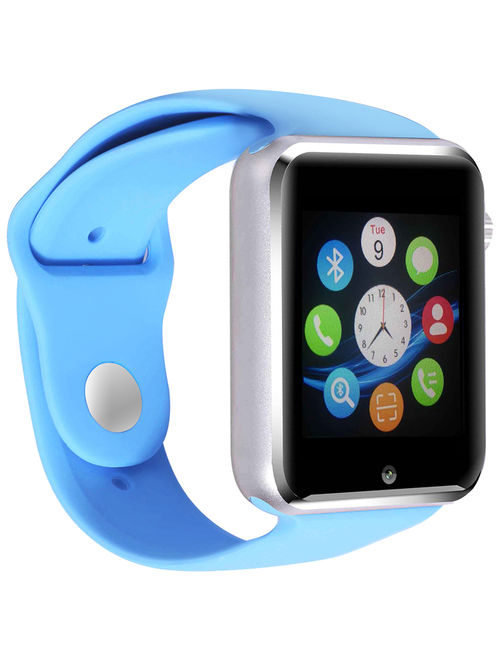 AmazingForLess Premium Blue Bluetooth Smart Wrist Watch Phone mate for Android Touch Screen Blue Tooth Smart Watch with Camera for Adults for Kids (Supports [does not include] SIM+MEMOR