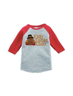Custom Party Shop Baby Boy's Kid's Table Thanksgiving Red Raglan - Small (6-8) T-shirt