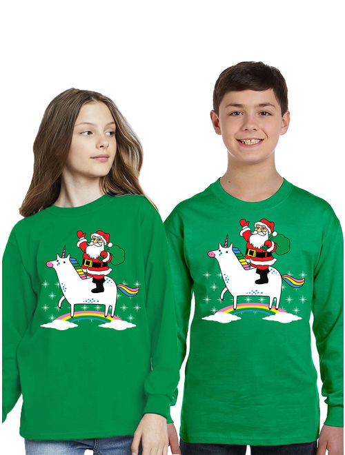 Awkward Styles Ugly Christmas Long Sleeve Shirt for Kids Youth Boys Girls Dear Santa Define Good Xmas Shirt