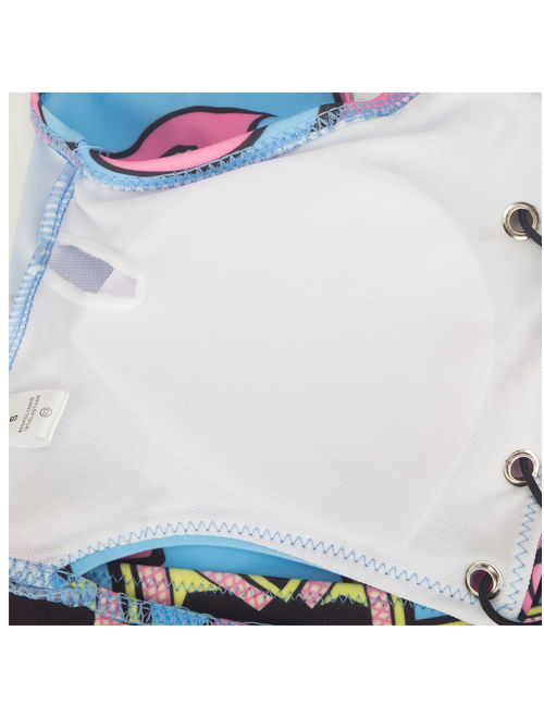 LELINTA Womens Lace Up Bikini Set Cut Out Thong Swimwear Color Prints Swimsuit Bathing Suit