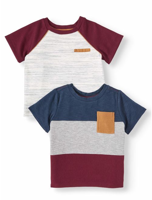 Wonder Nation Toddler Boy Short Sleeve Graphic T-Shirt, 2 pk